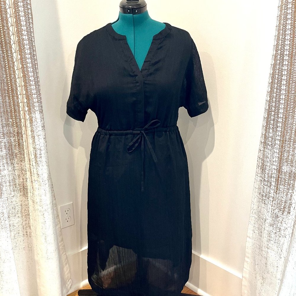 Mossimo Black Dress with Long Mesh Overlay